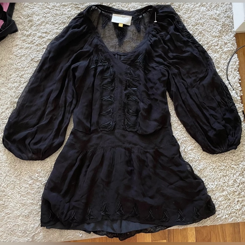 LEIFSDOTTIR black long sleeve knee length dress 2